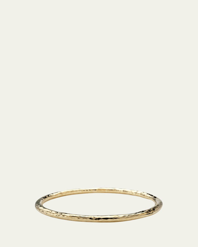 Medium Hammered Bangle in 18K Gol